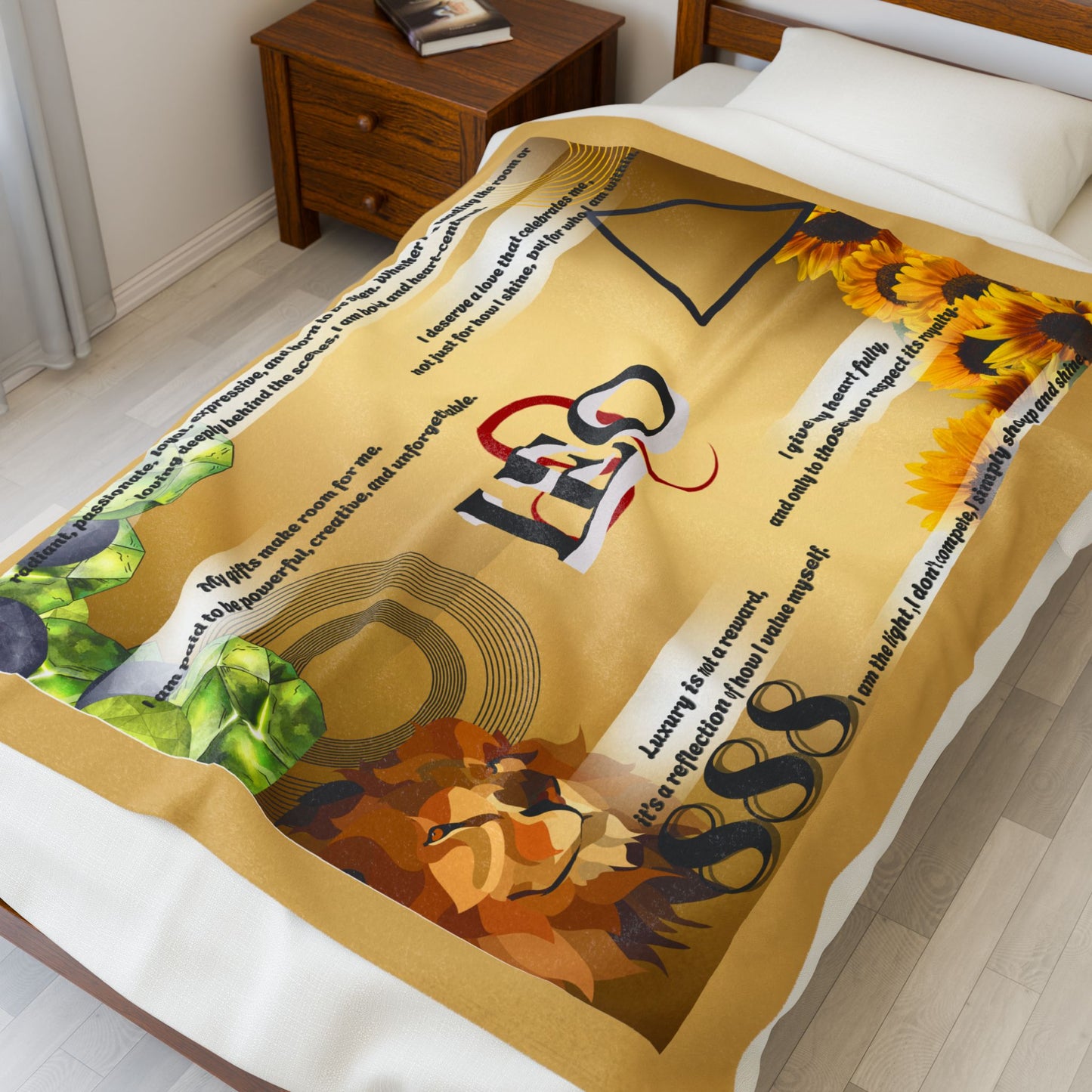 Leo Zodiac Velveteen Plush Blanket - Cozy Astrology Gift