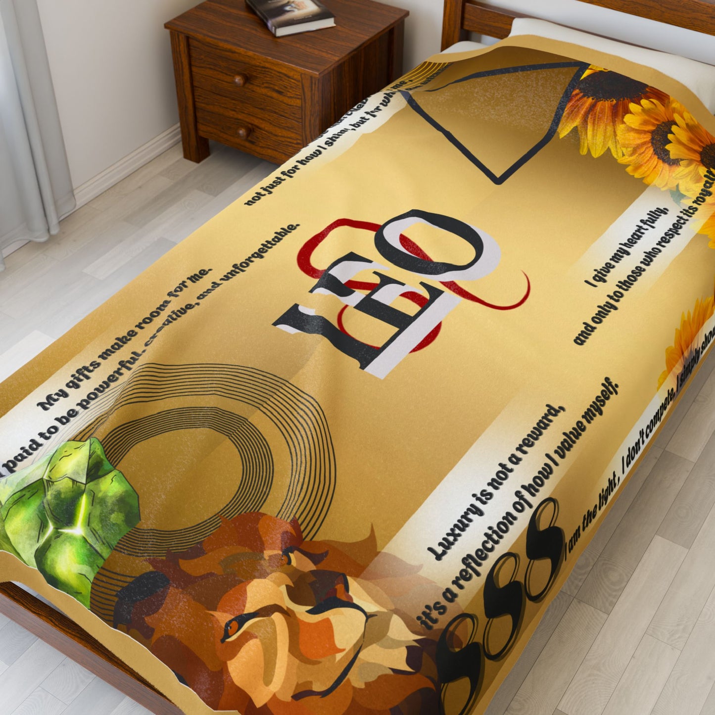 Leo Zodiac Velveteen Plush Blanket - Cozy Astrology Gift
