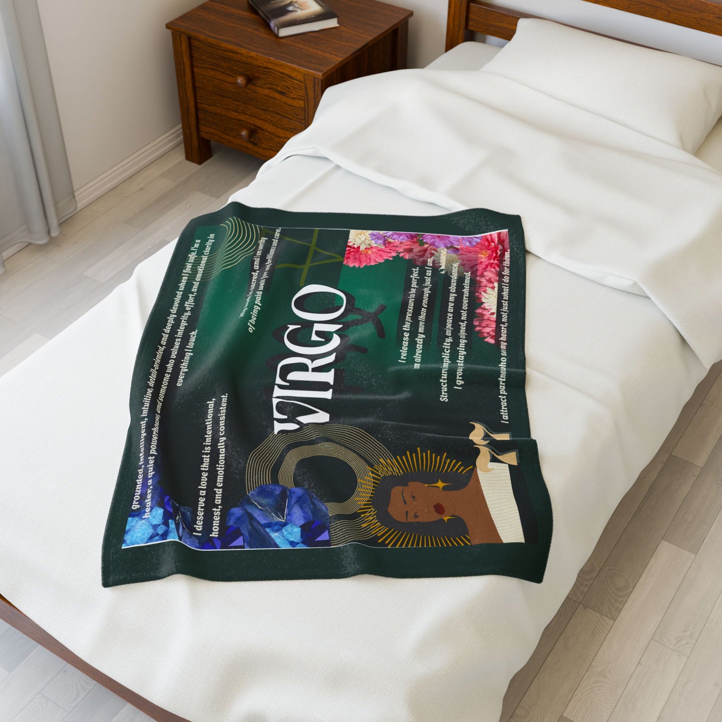 Virgo Zodiac Velveteen Plush Blanket - Cozy Astrological Throw for Relaxation