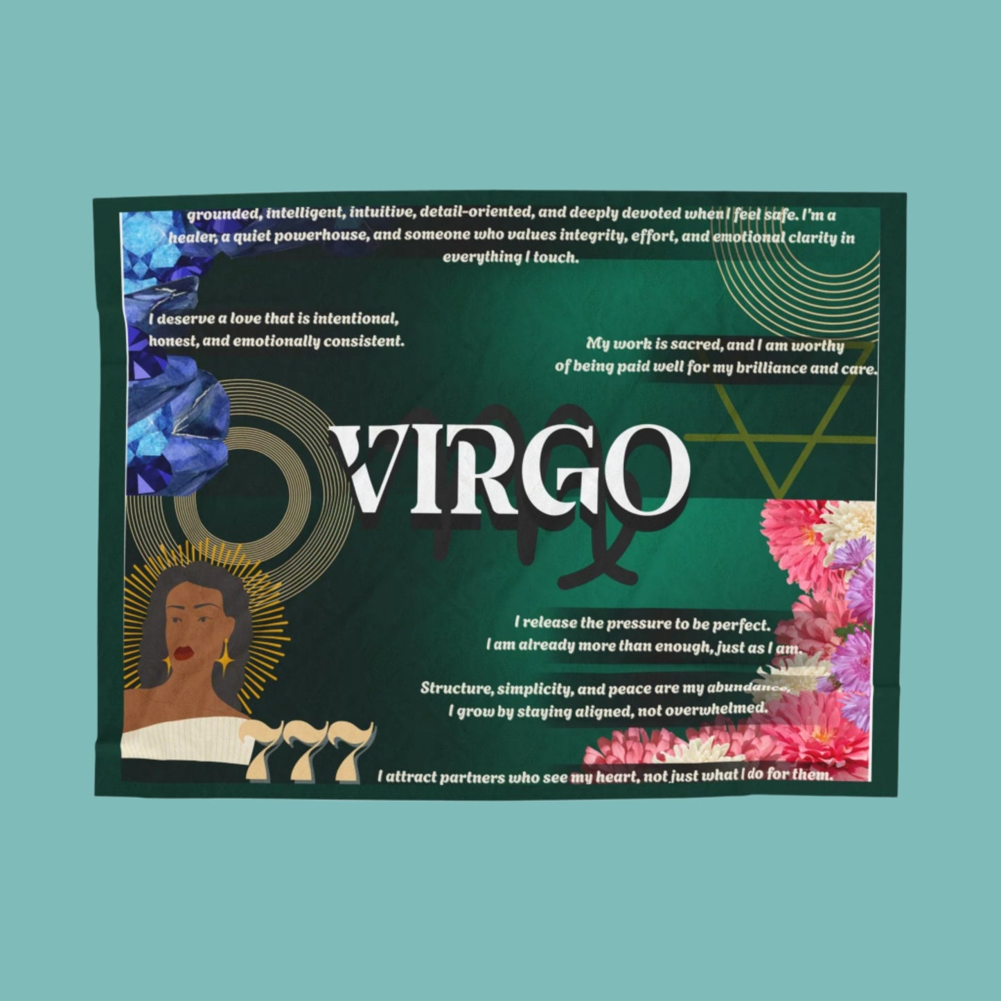 Virgo Zodiac Velveteen Plush Blanket - Cozy Astrological Throw for Relaxation