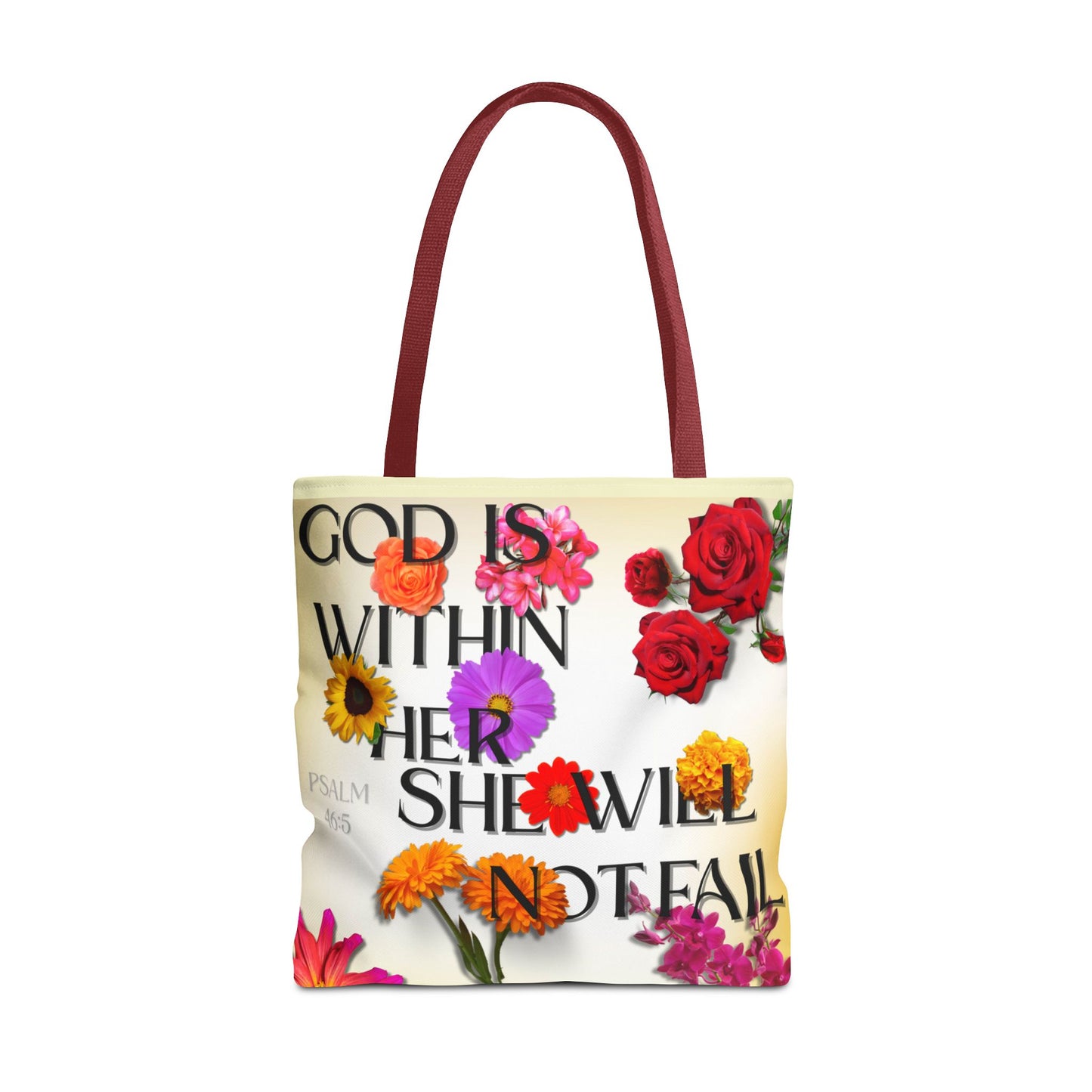 Faith-Inspired Floral Tote Bag, Inspirational Gift, Motivational Bag, Scripture Tote, Eco-Friendly Shopping Bag, Flower Design