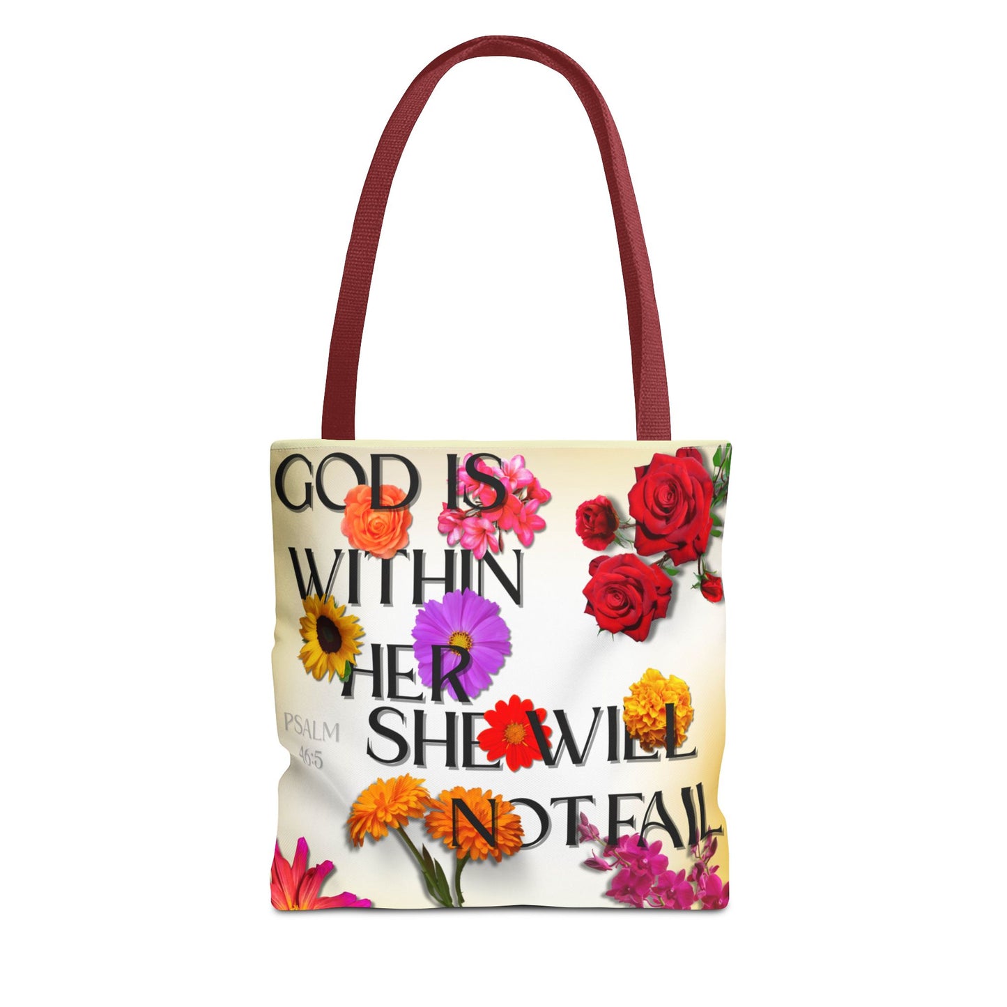 Faith-Inspired Floral Tote Bag, Inspirational Gift, Motivational Bag, Scripture Tote, Eco-Friendly Shopping Bag, Flower Design