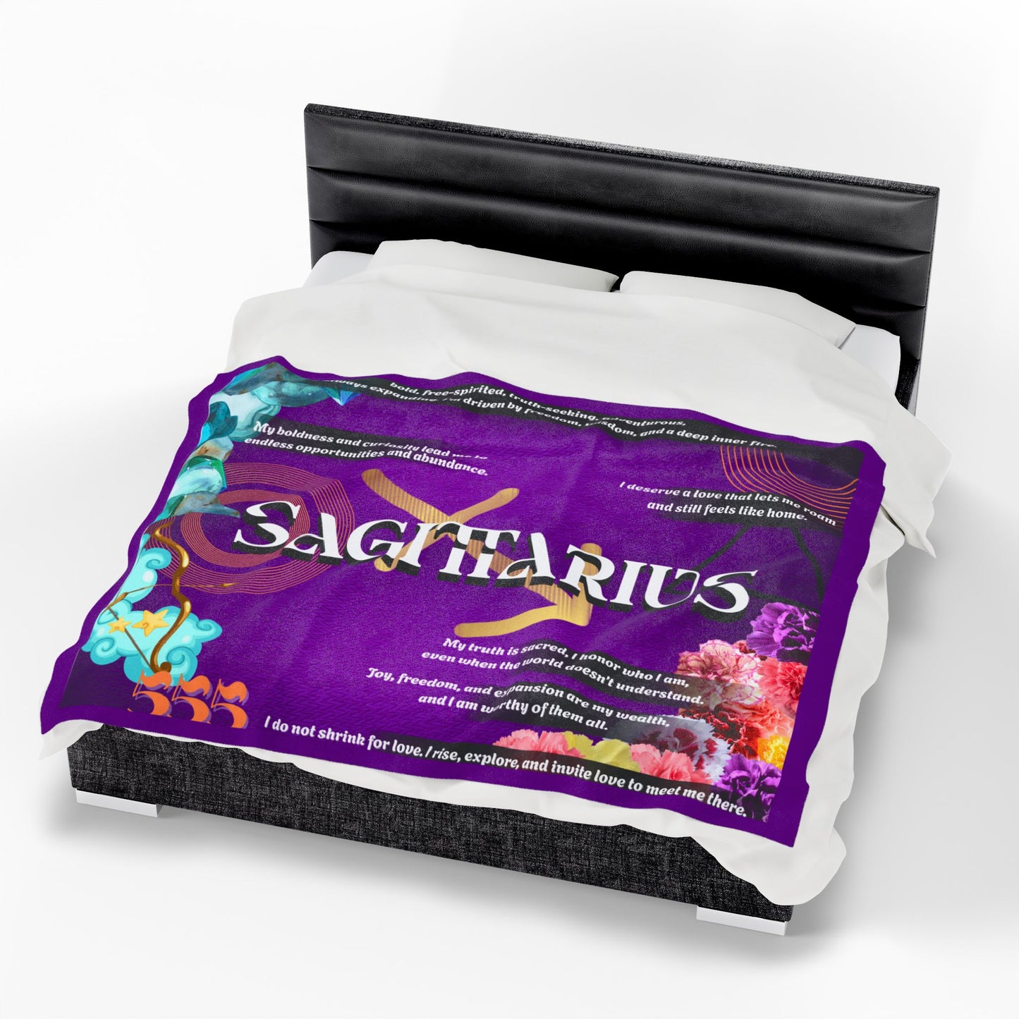 Sagittarius Velveteen Plush Blanket - Cozy Astrology Throw, Soft Gift for Zodiac Lovers, Astrology Decor, Horoscope Blanket