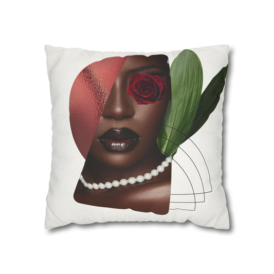 Elegant Artistic Square Pillowcase with Floral Design