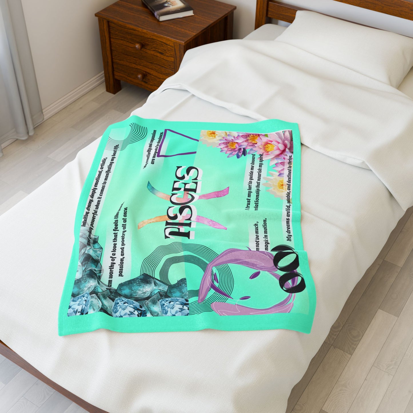 Pisces Velveteen Plush Blanket - Cozy Zodiac Throw for Astrology Lovers