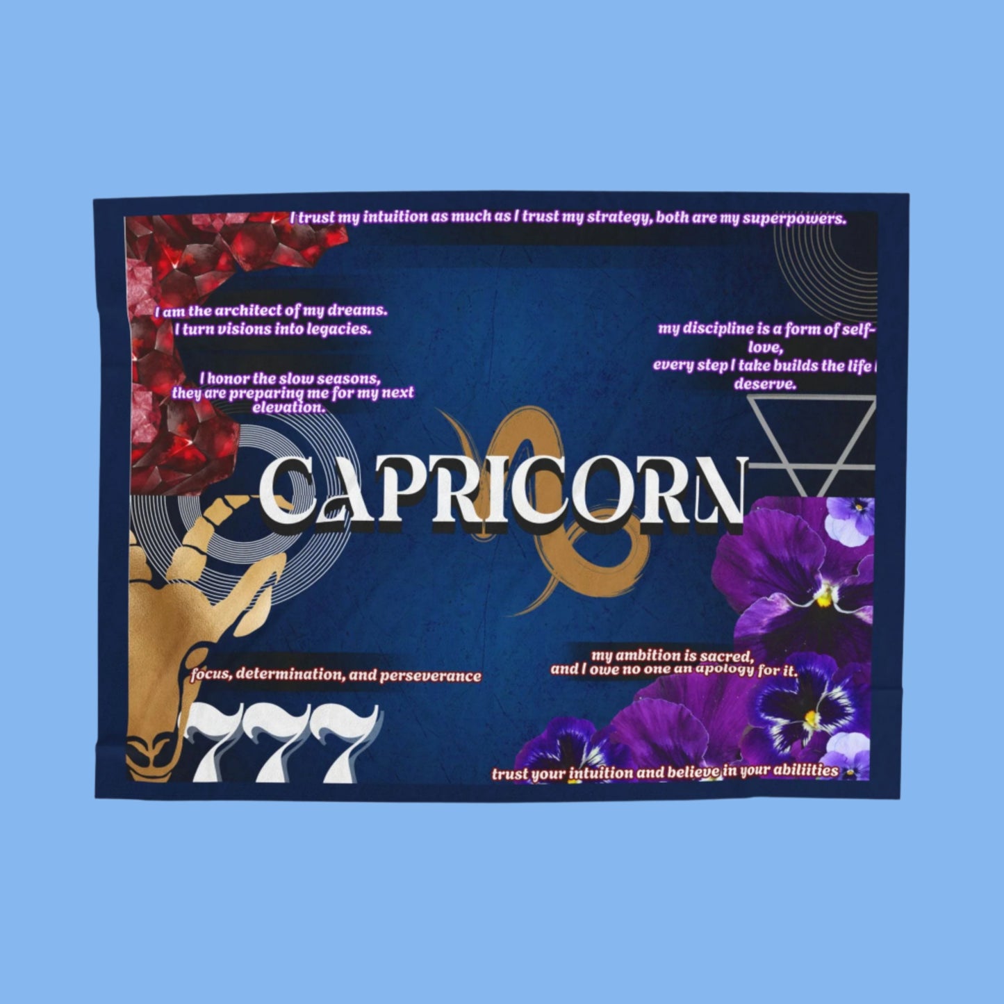 Capricorn Zodiac Velveteen Plush Blanket - Cozy Astrological Throw