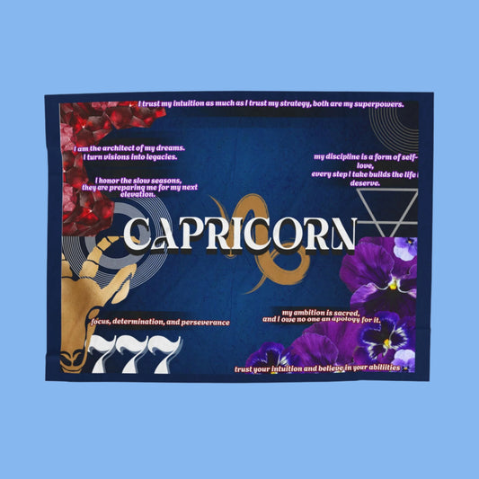Capricorn Zodiac Velveteen Plush Blanket - Cozy Astrological Throw