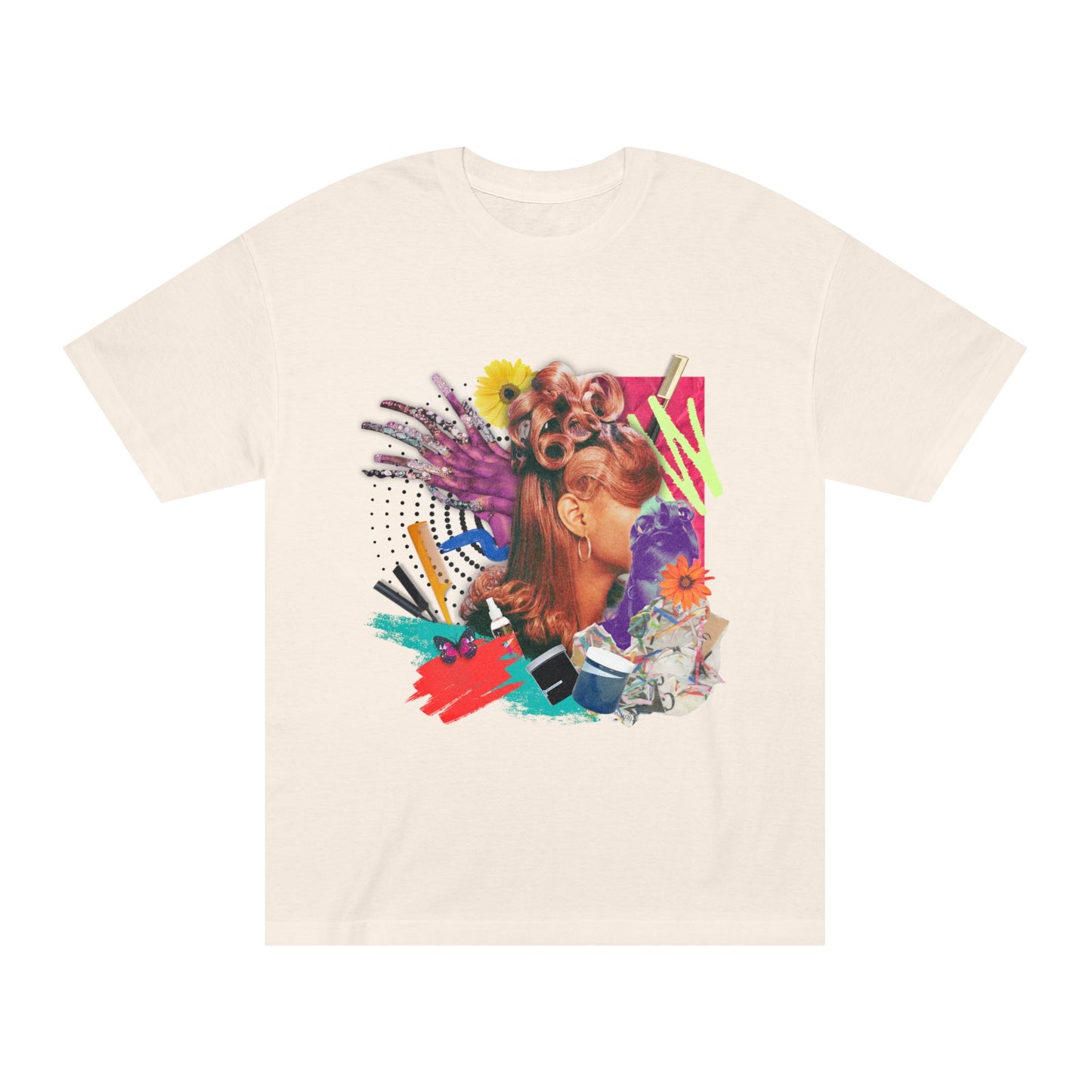 Vibrant Artistic 90s Hair Unisex Tee, Creative Graphic T-Shirt, Casual Wear, Gift for Art Lovers, Colorful Fashion, Everyday Style