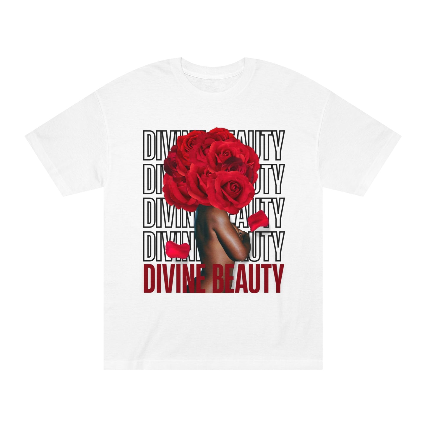 Divine Beauty Unisex Classic Tee, Empowering Shirt, Floral Graphic Tee, Perfect for Gifts, Motivational Apparel, Everyday Comfort Top