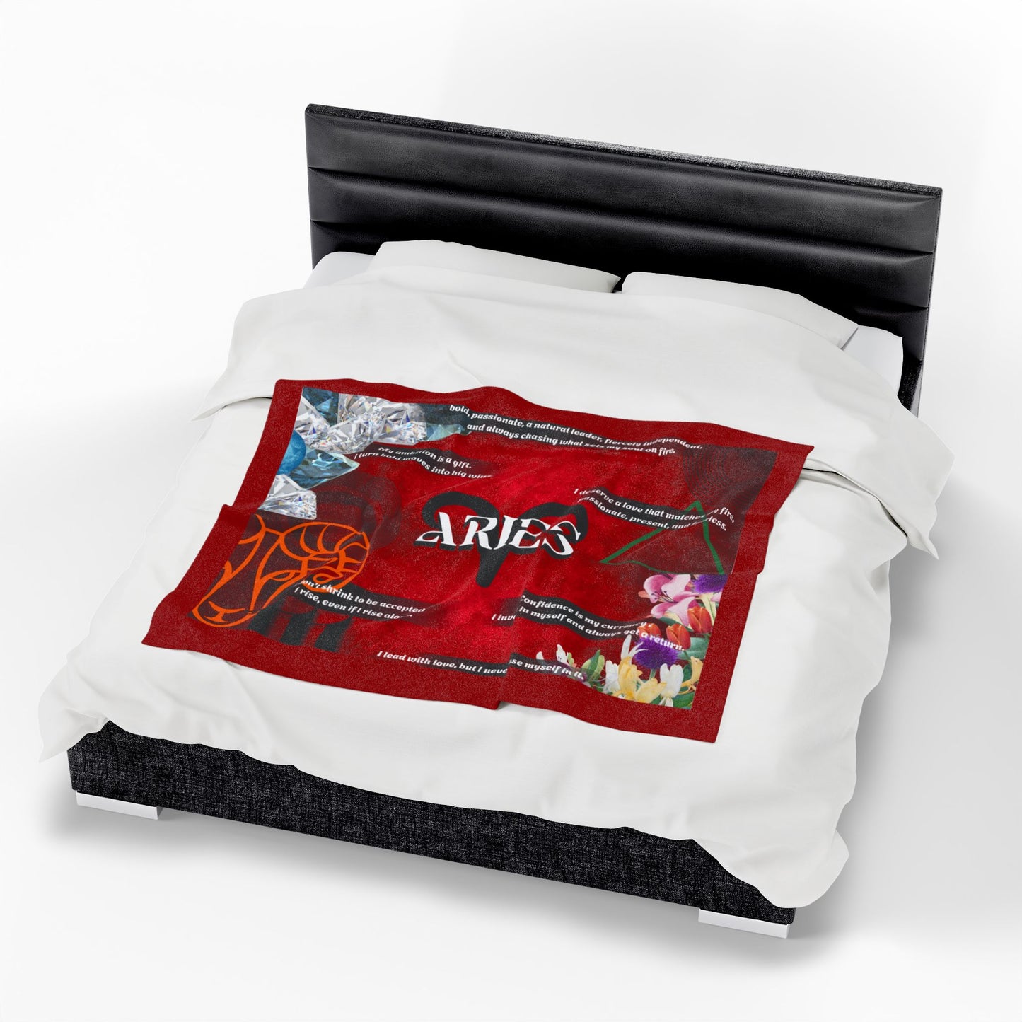 Aries Velveteen Plush Blanket, Cozy Throw for Astrology Lovers, Zodiac Home Decor, Birthday Gift, Horoscope Blanket