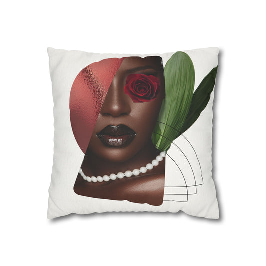 Elegant Artistic Square Pillowcase with Floral Design