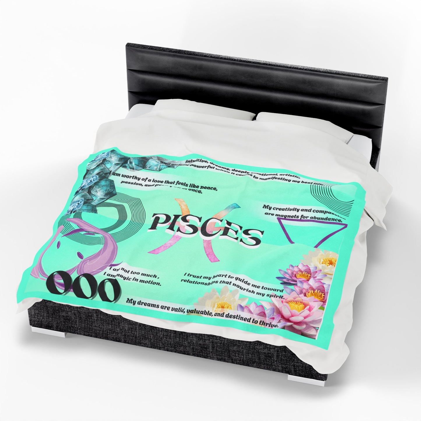 Pisces Velveteen Plush Blanket - Cozy Zodiac Throw for Astrology Lovers