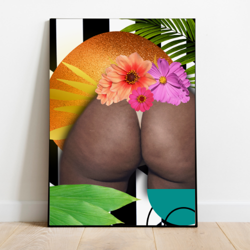 Bold Floral Art Print, Fun and Playful Home Decor, Gift for Art Lovers, Unique Wall Art, Tropical Vibe Poster