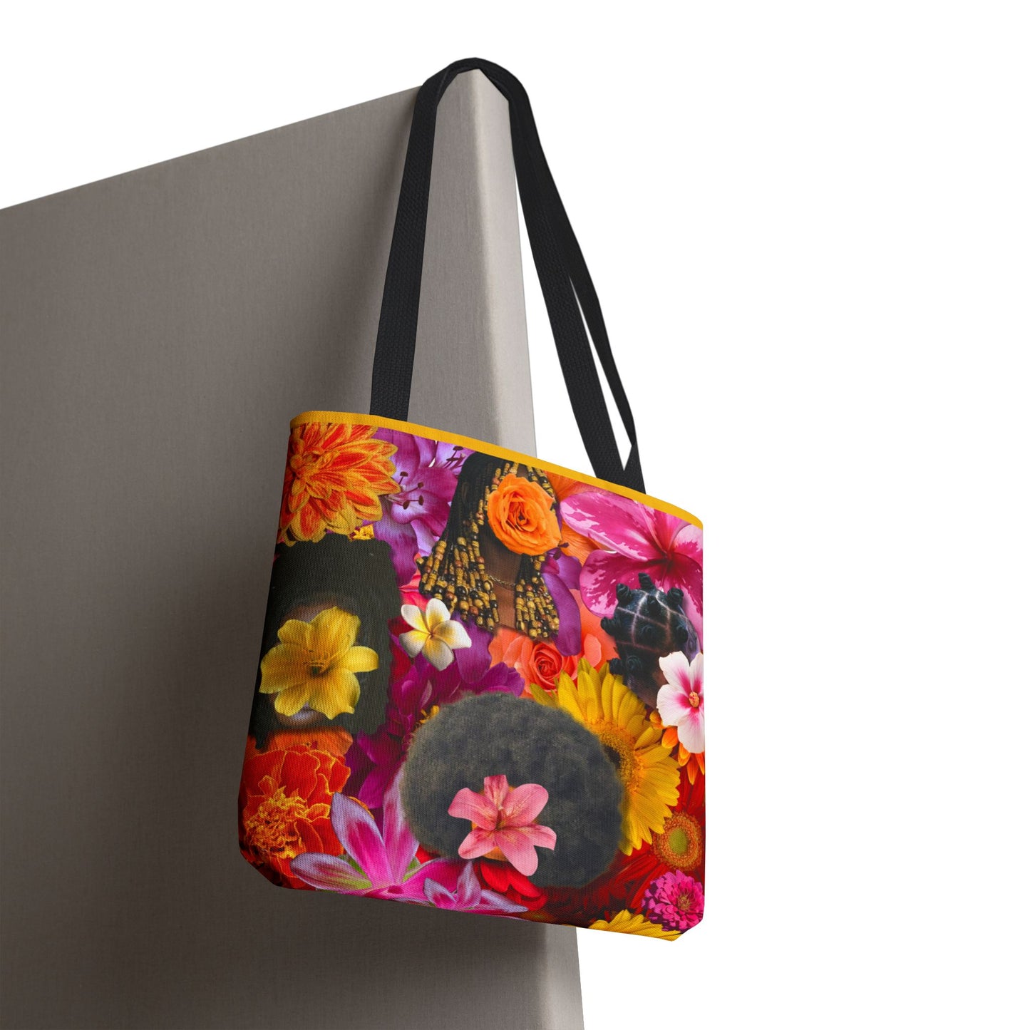Floral Goddess Tote Bag, Colorful Carryall, Summer Picnic Bag, Eco-Friendly Shopper, Artsy Flower Design