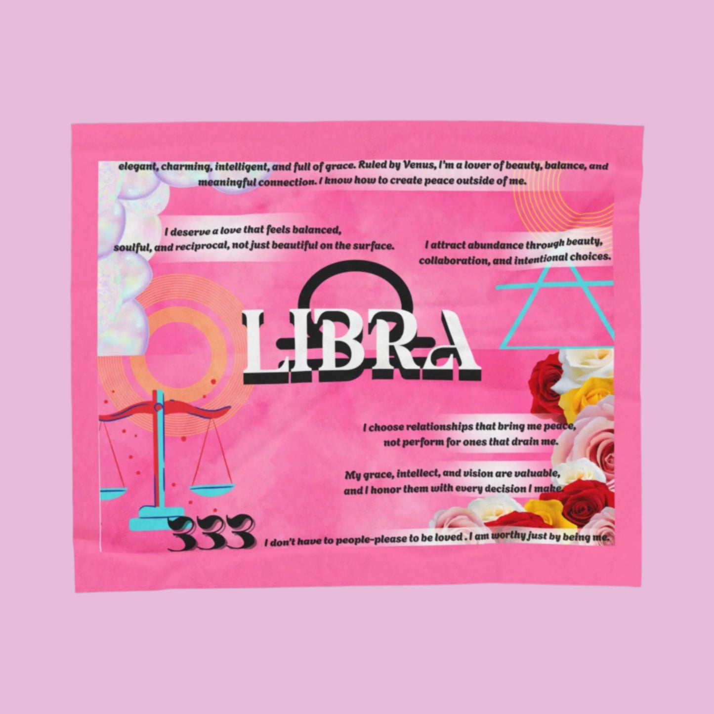 Libra Zodiac Plush Blanket - Cozy Velveteen Throw for Astrology Lovers