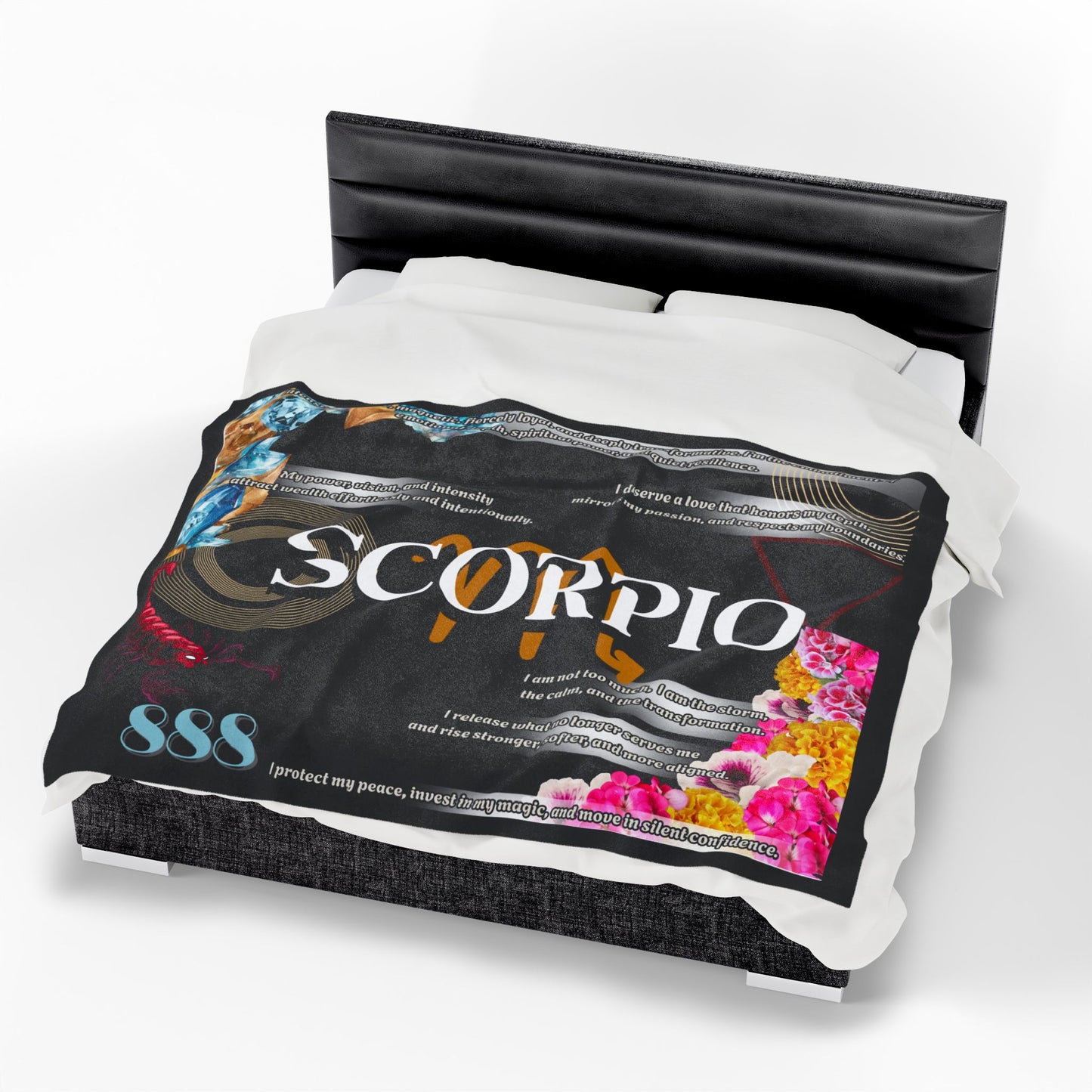 Scorpio Velveteen Plush Blanket, Cozy Astrology Throw, Celestial Home Decor, Zodiac Gift for Her, Ideal for Birthdays and Occasions