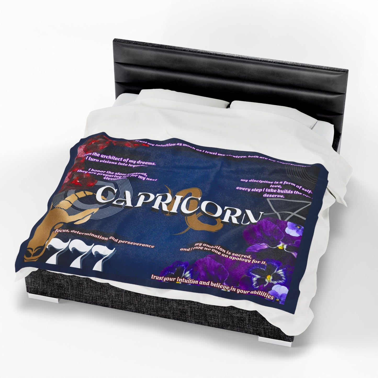 Capricorn Zodiac Velveteen Plush Blanket - Cozy Astrological Throw