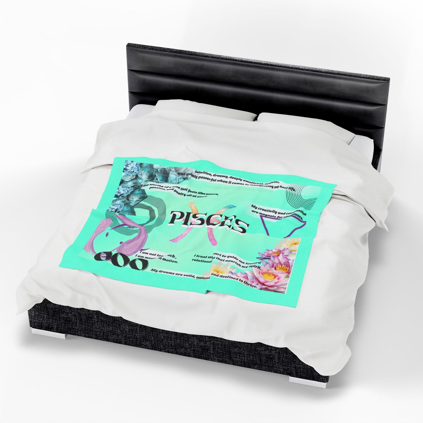 Pisces Velveteen Plush Blanket - Cozy Zodiac Throw for Astrology Lovers