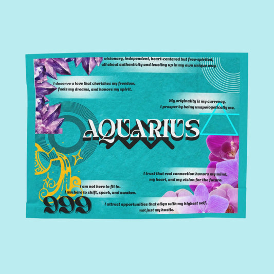 Aquarius Velveteen Plush Blanket – Cozy Zodiac Gift for Astrology Lovers