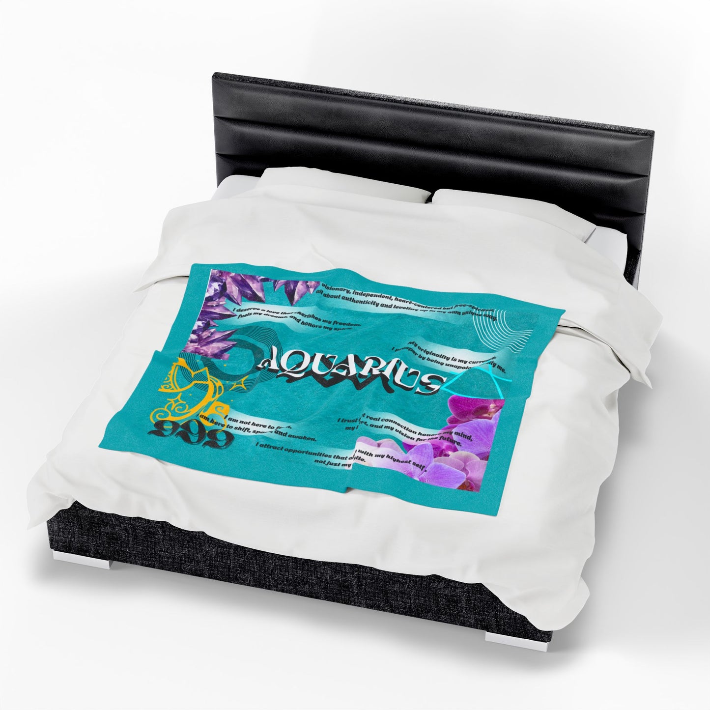 Aquarius Velveteen Plush Blanket – Cozy Zodiac Gift for Astrology Lovers