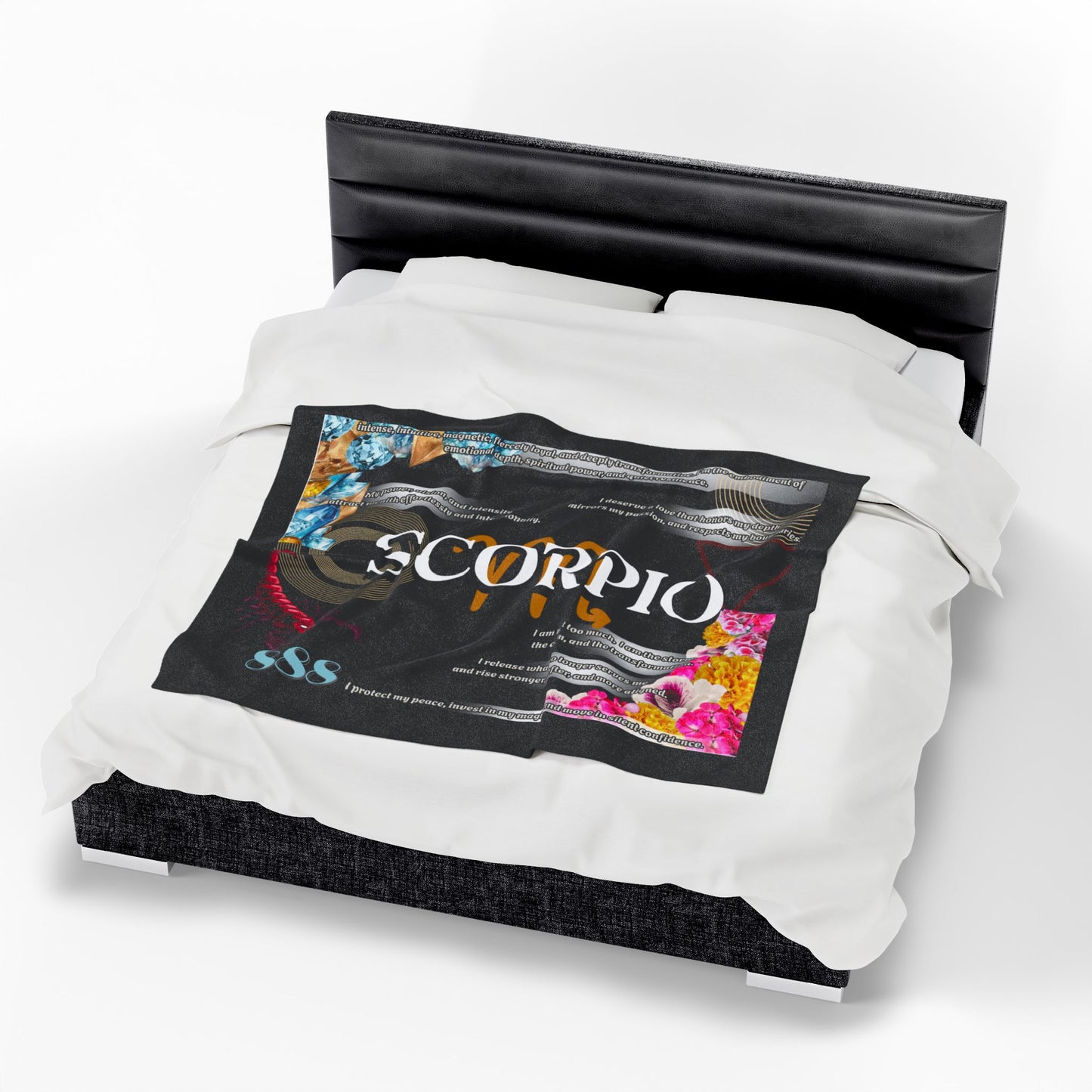 Scorpio Velveteen Plush Blanket, Cozy Astrology Throw, Celestial Home Decor, Zodiac Gift for Her, Ideal for Birthdays and Occasions