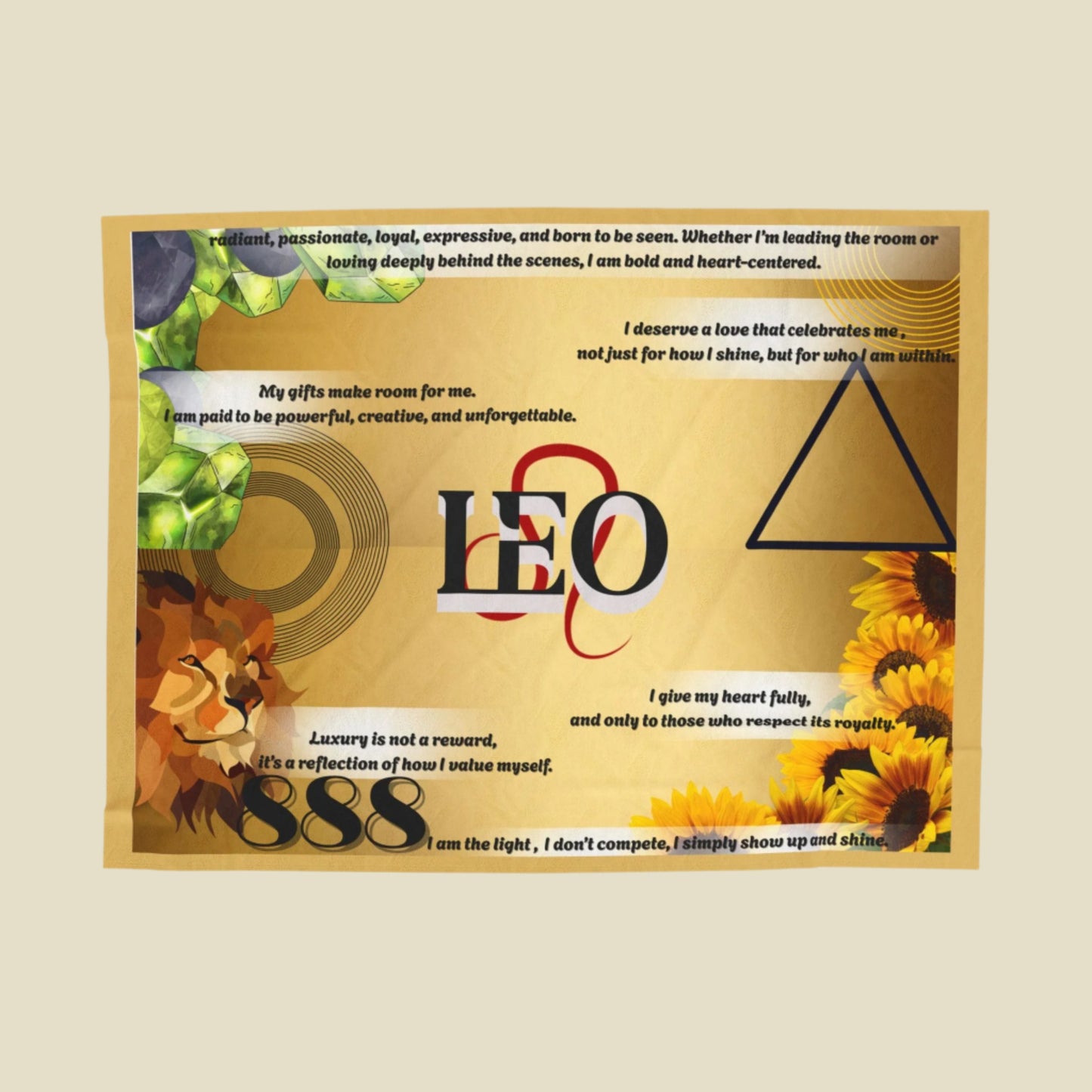 Leo Zodiac Velveteen Plush Blanket - Cozy Astrology Gift
