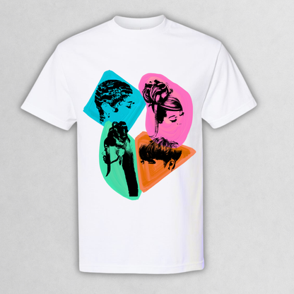90s Hair-Dos Colorblock Pop Art T-Shirt