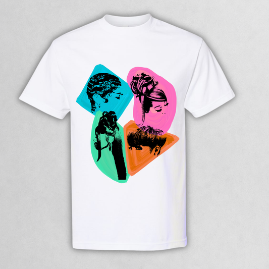 90s Hair-Dos Colorblock Pop Art T-Shirt