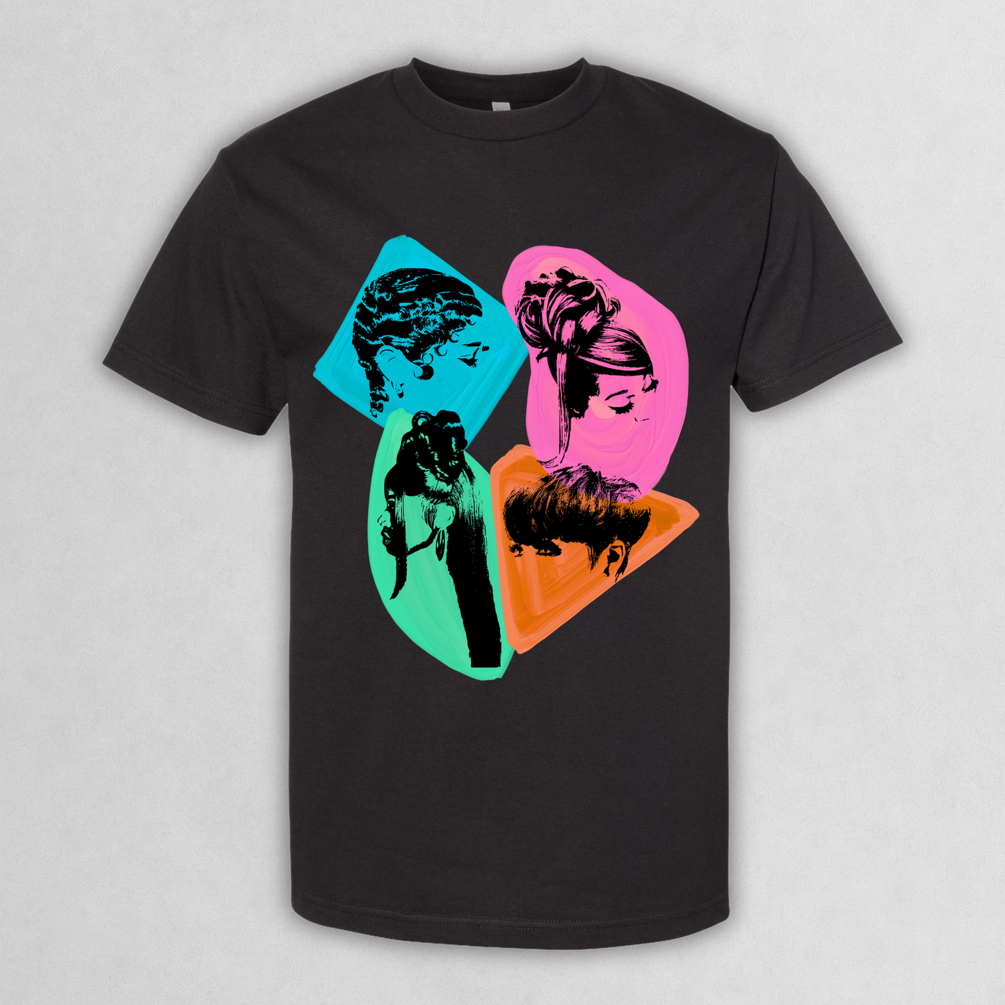 90s Hair-Dos Colorblock Pop Art T-Shirt