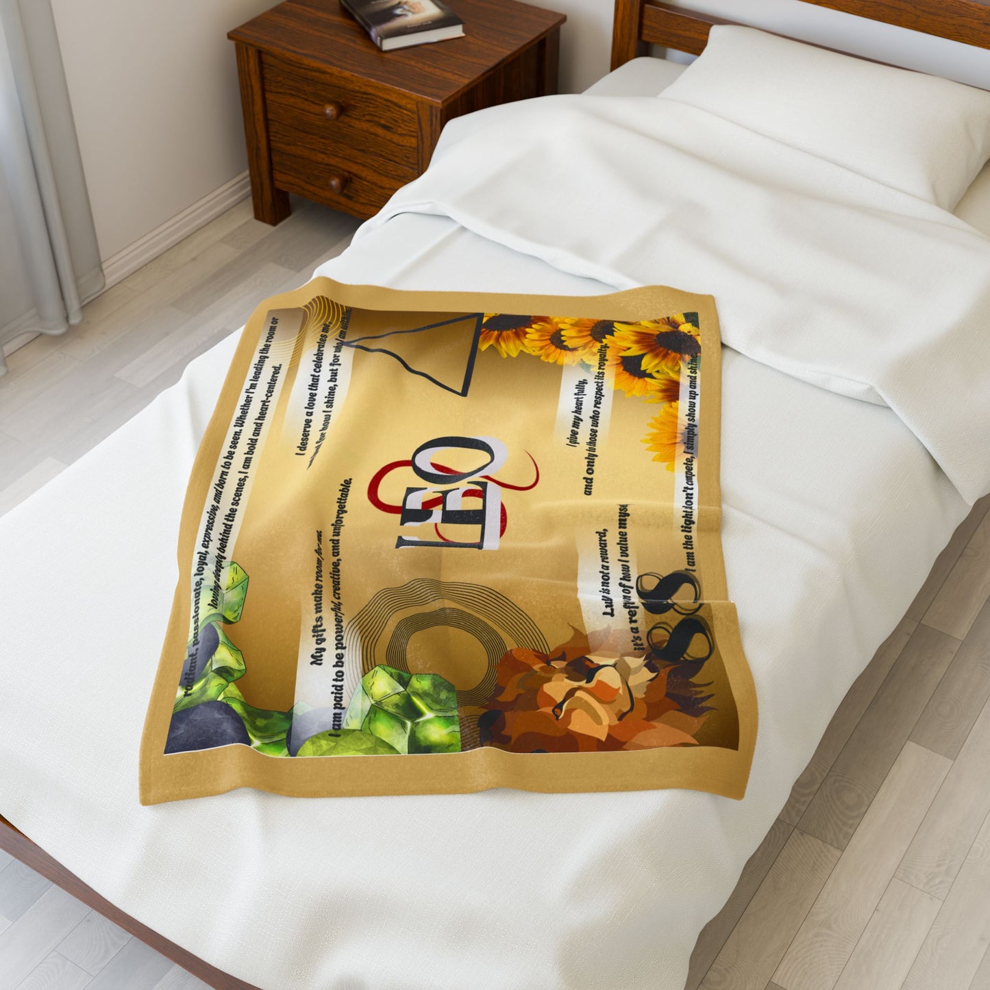 Leo Zodiac Velveteen Plush Blanket - Cozy Astrology Gift