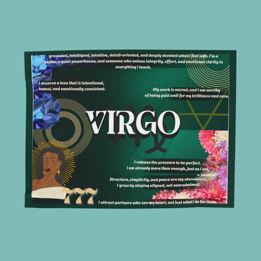 Virgo Zodiac Velveteen Plush Blanket - Cozy Astrological Throw for Relaxation