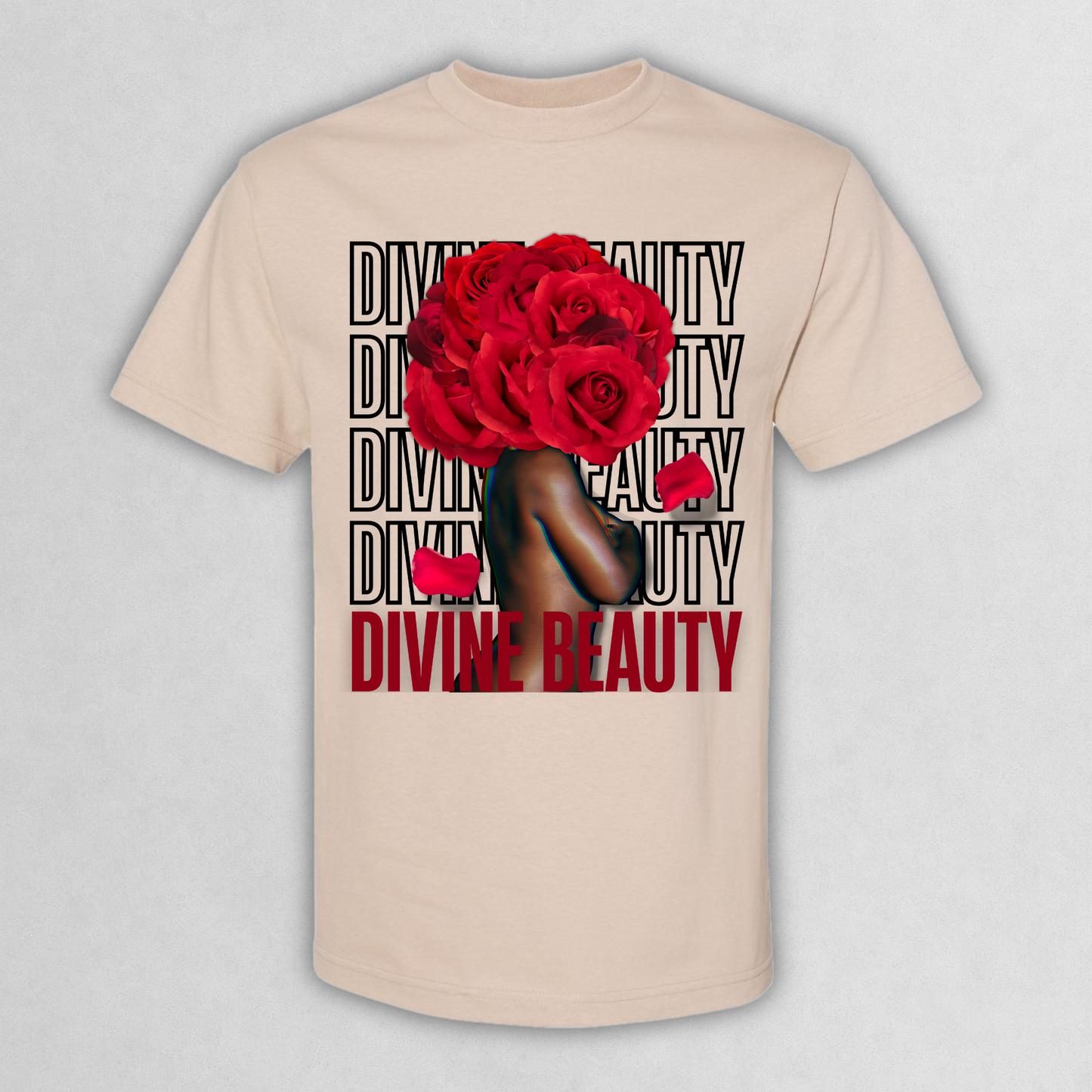 Divine Beauty Floral Rose Art Graphic Tee