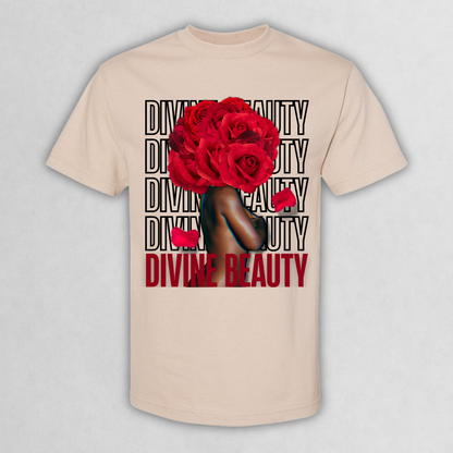 Divine Beauty Floral Rose Art Graphic Tee