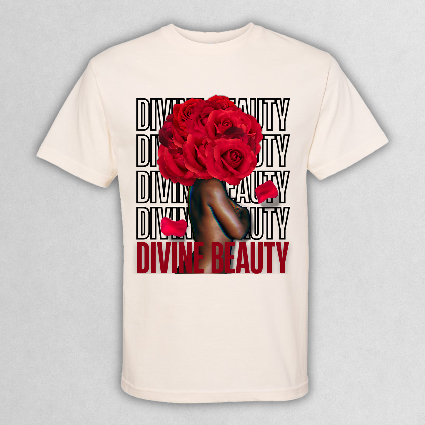 Divine Beauty Floral Rose Art Graphic Tee