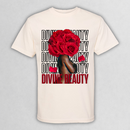 Divine Beauty Floral Rose Art Graphic Tee