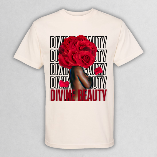 Divine Beauty Floral Rose Art Graphic Tee