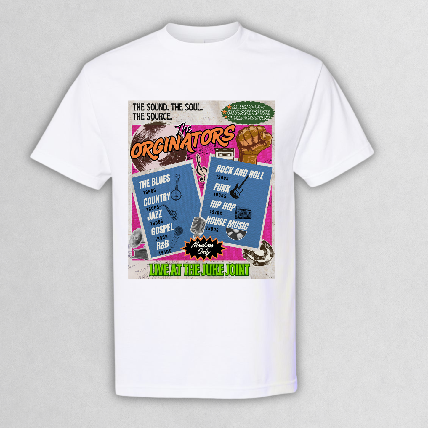 Originators Vintage Jukebox Music Flyer Graphic Tee
