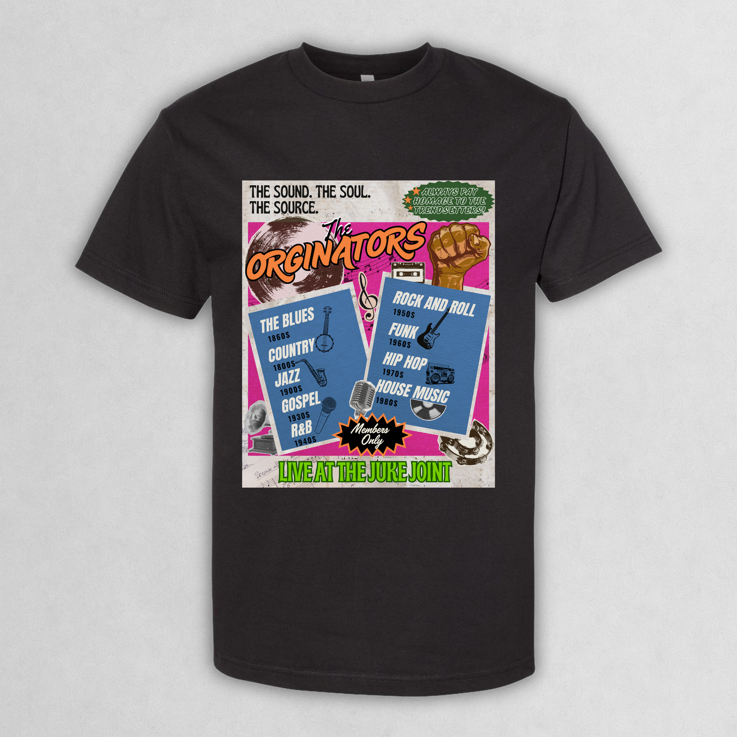 Originators Vintage Jukebox Music Flyer Graphic Tee